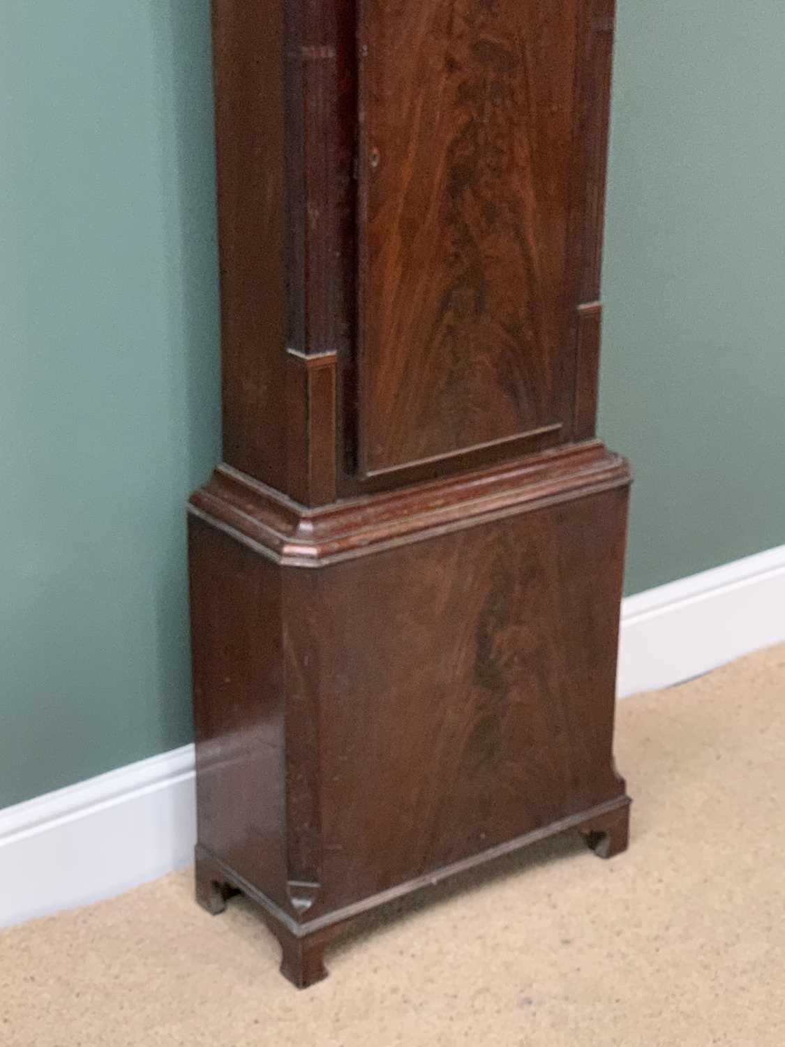 ANTIQUE MAHOGANY LONGCASE CLOCK with painted dial, eight day movement, no pendulum or weights 217cms - Image 7 of 11