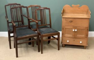 ANTIQUE PINE WASHSTAND with base drawer and two central cupboard doors, 99cms H, 64cms W, 47cms D