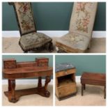 FURNITURE PARCEL - two Victorian nursing chairs, both with floral tapestry upholstery, 99cms H,