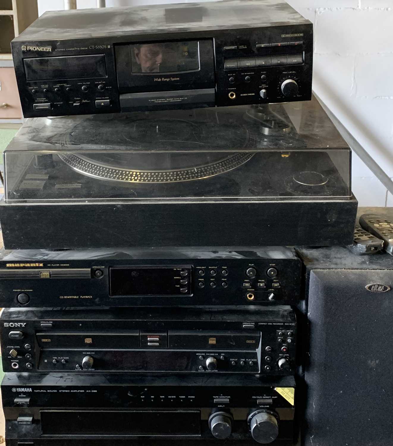 HIFI EQUIPMENT - Pioneer CT-55505 cassette deck, Marantz CD5000 player, Sony CD recorder, Yamaha