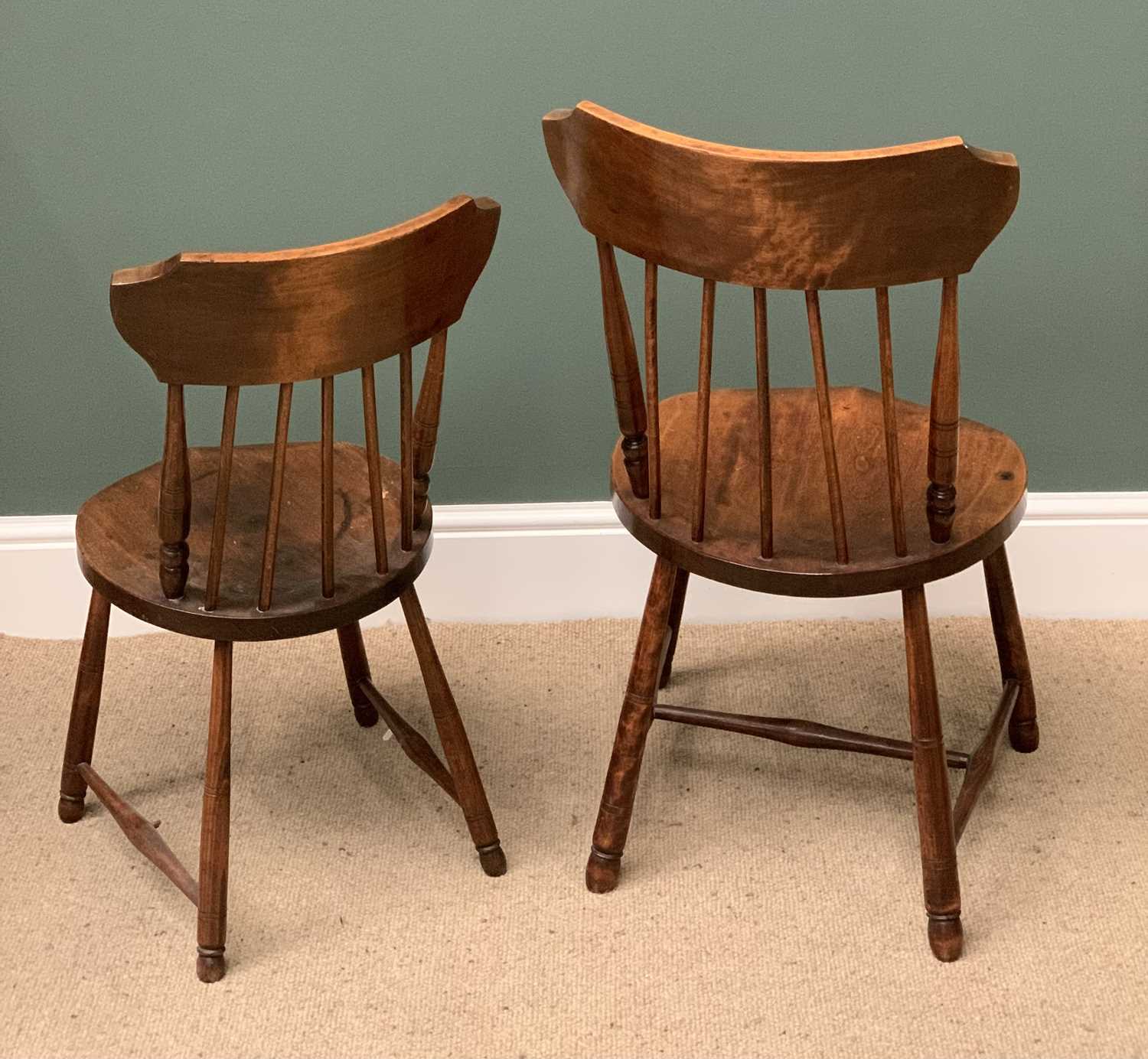 VINTAGE STICK BACK CHAIRS (2) - with circular seats, 83cms H, 43cms W, 45cms seat depth, the - Image 2 of 2