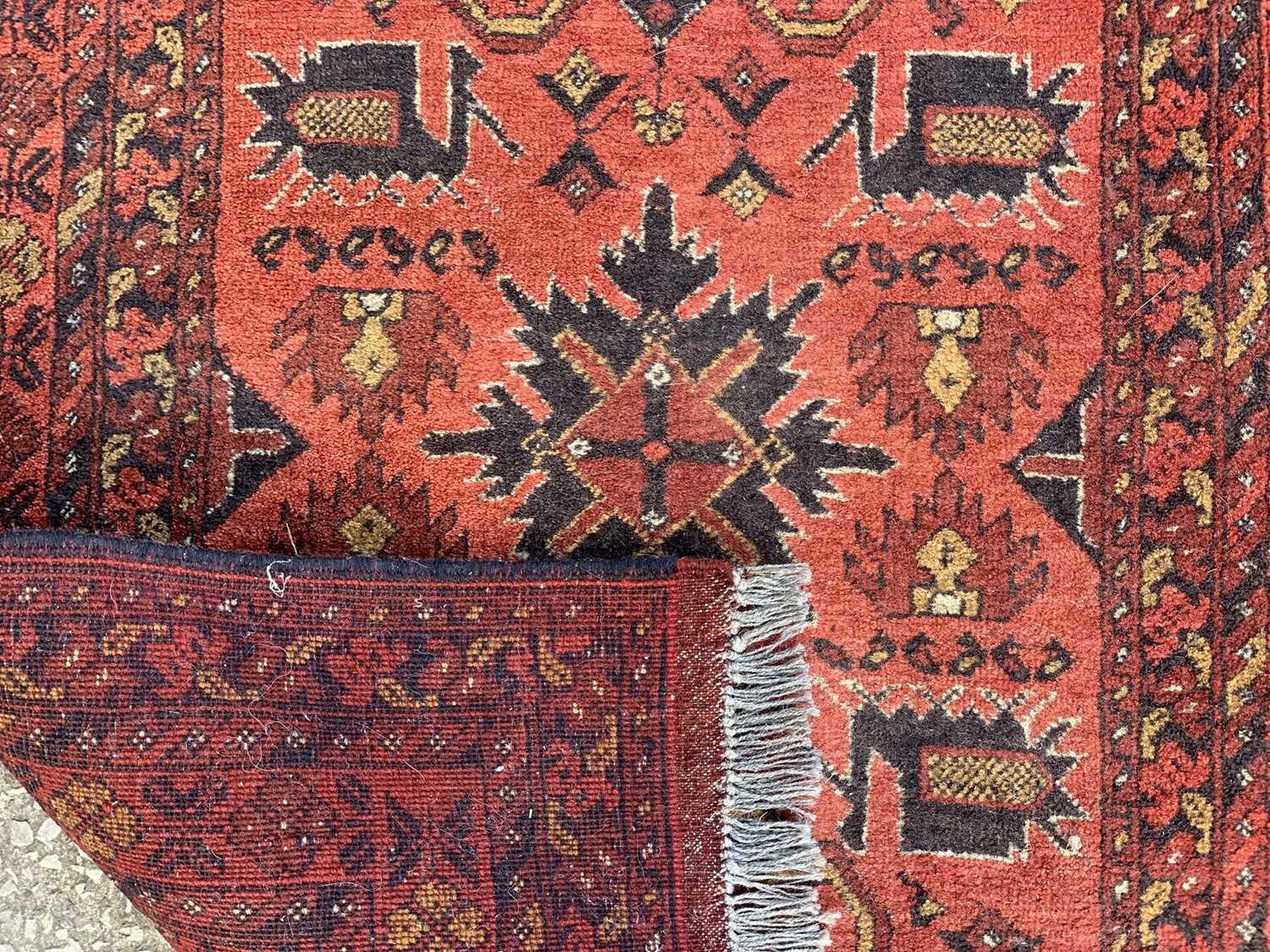 EASTERN CARPET RUNNER, red ground with multi-border and central diamond pattern, 202 x 83cms - Image 2 of 2