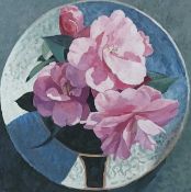 BRYN RICHARDS oil on canvas - Pink Magnolia, 40 x 40cms