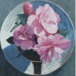 BRYN RICHARDS oil on canvas - Pink Magnolia, 40 x 40cms