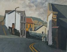 BRYN RICHARDS oil on board - Tonypandy, 49 x 40cms