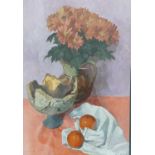 BRYN RICHARDS oil on board - Still life with Billy Adams pot, 50 x 35cms