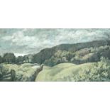 BRYN RICHARDS oil on board - View of Garth Mountain, Gwaelod-y-Garth', 54 x 26cms