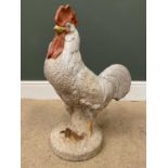 STONEWARE COCKEREL ORNAMENT, a good heavy example, 62cms H