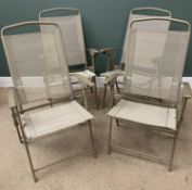 GARDEN FURNITURE - four (appear as new) folding chairs, 105cms H