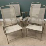 GARDEN FURNITURE - four (appear as new) folding chairs, 105cms H