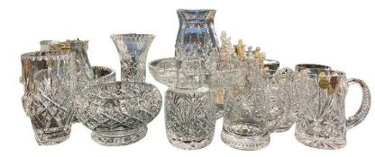 BRITISH & EUROPEAN CUT & OTHER GLASSWARE including fruit bowls, tankards and vases