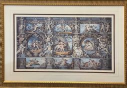GREEK MYTHOLOGICAL PRINT - depicting the signs of the zodiac, an impressive example in a gilt frame,