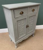 VINTAGE TWO DOOR & TWO DRAWER PAINTED CUPBOARD, 95cms H, 72cms W, 34cms D