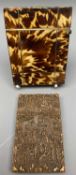 VICTORIAN CALLING CARD CASES (2) including a Chinese hardwood example carved with figures within a