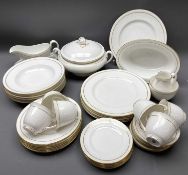 ROYAL WORCESTER GILT LINED PART DINNER & TEA SERVICE - 42 pieces