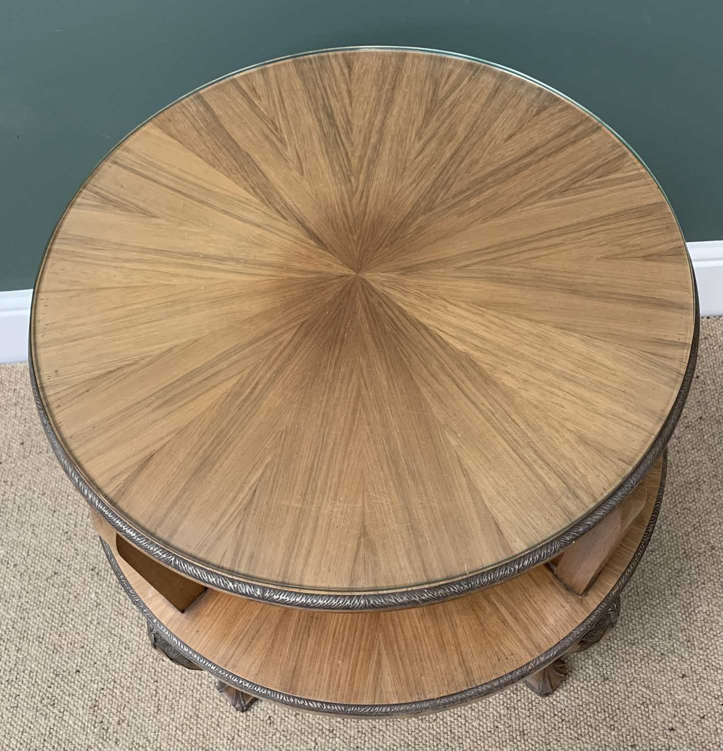 EMPIRE STYLE WALNUT CIRCULAR BOOK TABLE, 64cms H 52cms diameter - Image 2 of 2