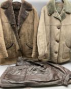 VINTAGE CLOTHING - 'Real Sheepskin' coat (40ins), Nurseys sheepskin product coat 16/40ins and a