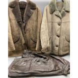 VINTAGE CLOTHING - 'Real Sheepskin' coat (40ins), Nurseys sheepskin product coat 16/40ins and a
