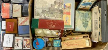 VINTAGE & LATER PLAYING CARD PACKS, jigsaws and games including wooden chess sets, dominoes, ETC