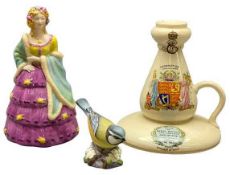 WILEMAN & CO THE FOLEY FAIENCE CORONATION 1902 CANDLE HOLDER - 15.5cms, Lady Betty - W H Goss