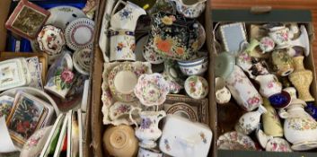 DECORATIVE POTTERY & PORCELAIN COLLECTION (within 3 boxes) - to include a boxed Aynsley cake plate