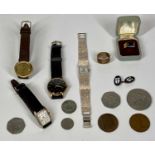 GENT'S 9CT GOLD RINGS (2), Rotary Quartz and Accurist lady's and gent's wristwatches and a small