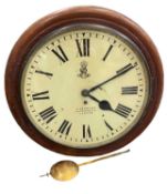 STATION/PLATFORM TWIN FACED SINGLE FUSEE CLOCK - Crown monogrammed 'Edward VII' Roman numerals to