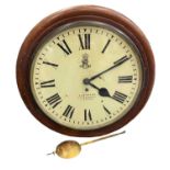 STATION/PLATFORM TWIN FACED SINGLE FUSEE CLOCK - Crown monogrammed 'Edward VII' Roman numerals to