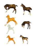 BESWICK HORSES (5) - 12.5cms the tallest and two other horse ornaments