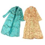 VINTAGE CHINESE SILK GOWNS (2) - one with label 'Peony Brand Shanghai'