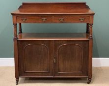 QUALITY ANTIQUE MAHOGANY DUMB WAITER having two drawers to the upper section over two base