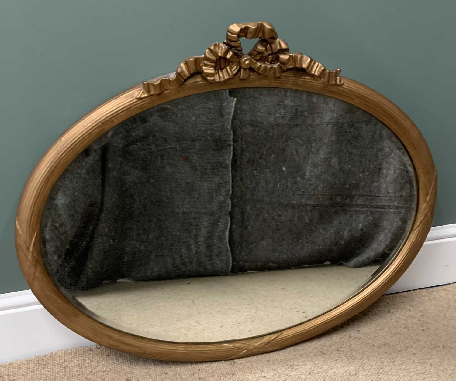 MIRROR ASSORTMENT - antique mahogany overmantel type mirror with carved top, 117cms H, 112cms W, 6. - Image 4 of 4
