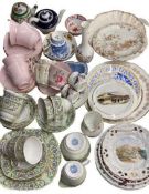 COLCLOUGH 21 PIECE BONE CHINA TEA SERVICE and other teaware and cabinet porcelain including a pair