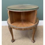 EMPIRE STYLE WALNUT CIRCULAR BOOK TABLE, 64cms H 52cms diameter