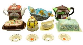 NOVELTY CHINA ITEMS - to include Royal Doulton playing cards suited ashtrays (4), James Sadler '