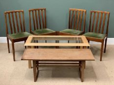 VINTAGE FURNITURE ASSORTMENT to include mid-Century type Long John light wood coffee table, 40cms H,