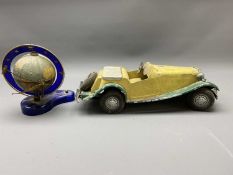 VINTAGE TYPE METAL CAR by Model Toys with steering wheel action, 38cms L and a Model E10 desk