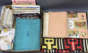 VICTORIAN SCRAP BOOK & CONTENTS, Royal Mail mint stamps commemorative packs (46) and related