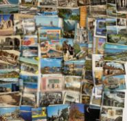 POSTCARDS - a loose assortment, approximately 200+, British and European locations including South