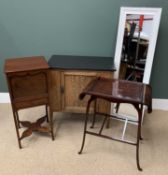 FURNITURE ASSORTMENT (4) to include an antique mahogany pot cupboard with lower drawer and lift top,