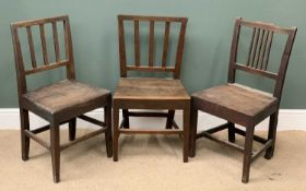 ANTIQUE OAK FARMHOUSE CHAIRS, three similar