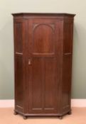 VINTAGE OAK SINGLE DOOR HALL ROBE, labelled 'Thomas Perrin, Manchester', 183cms H, 113cms W, 46cms