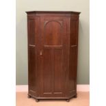 VINTAGE OAK SINGLE DOOR HALL ROBE, labelled 'Thomas Perrin, Manchester', 183cms H, 113cms W, 46cms