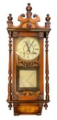 VIENNA WALL CLOCK (ELECTRIFIED) - Roman numerals on a painted dial, brass bezel and 8 day