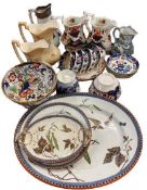 VICTORIAN & LATER TABLEWARE - a mixed quantity to include B W & Co 'Bean and Bird' pattern meat