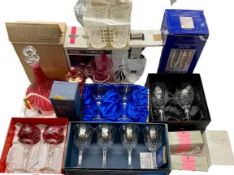 BOXED & LOOSE DECORATIVE & DRINKING GLASSWARE - a mixed quantity, makers include Stuart Crystal,