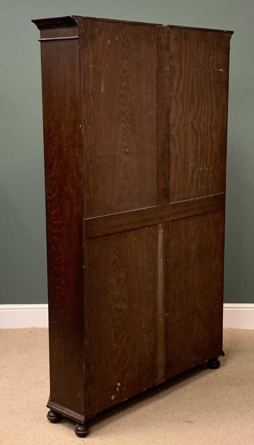 VINTAGE OAK SINGLE DOOR HALL ROBE, labelled 'Thomas Perrin, Manchester', 183cms H, 113cms W, 46cms - Image 5 of 5