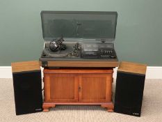 HIFI EQUIPMENT - Hitachi SDT-400 music centre and a pair of speakers with an entertainment cabinet