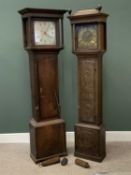 LONGCASE CLOCKS (2) - "Jackson, Dolgelly" with painted dial in an oak case, 201cms H, 48cms W, 26cms