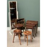 FURNITURE ASSORTMENT - to include mirrors (2), stools (3), nest of three coffee tables